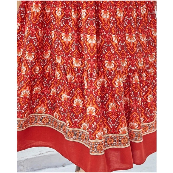 Boho Floral Print Maxi Skirt - Picture 4 of 7